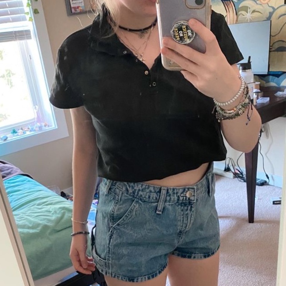 Black collared shirt